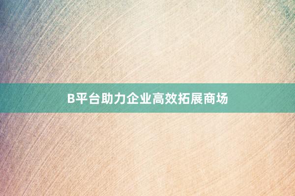 B平台助力企业高效拓展商场